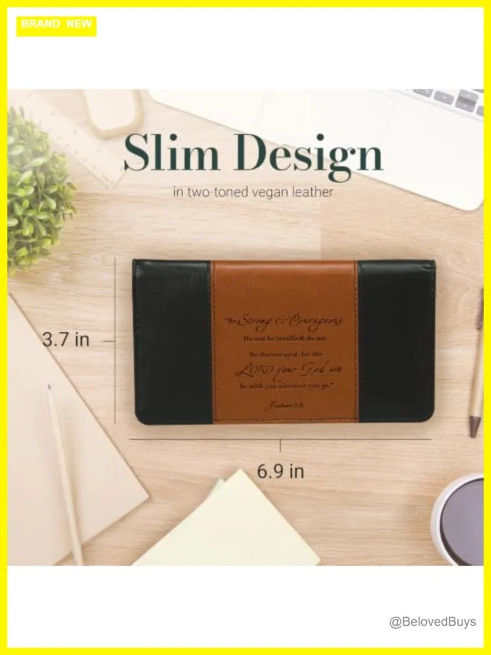 Faux Leather Checkbook Cover with Bible Verse, Wallet Insert & Pen Loop